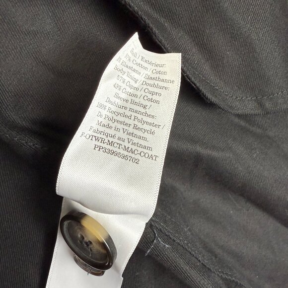 Everlane The Mac Trench Coat Button Front Black M - Picture 8 of 8